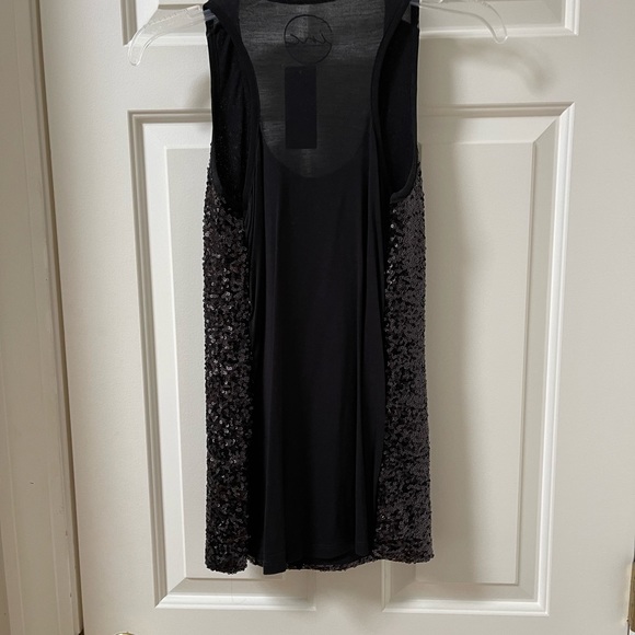 INC International Concepts Black Sequin Holiday Top - Picture 7 of 8